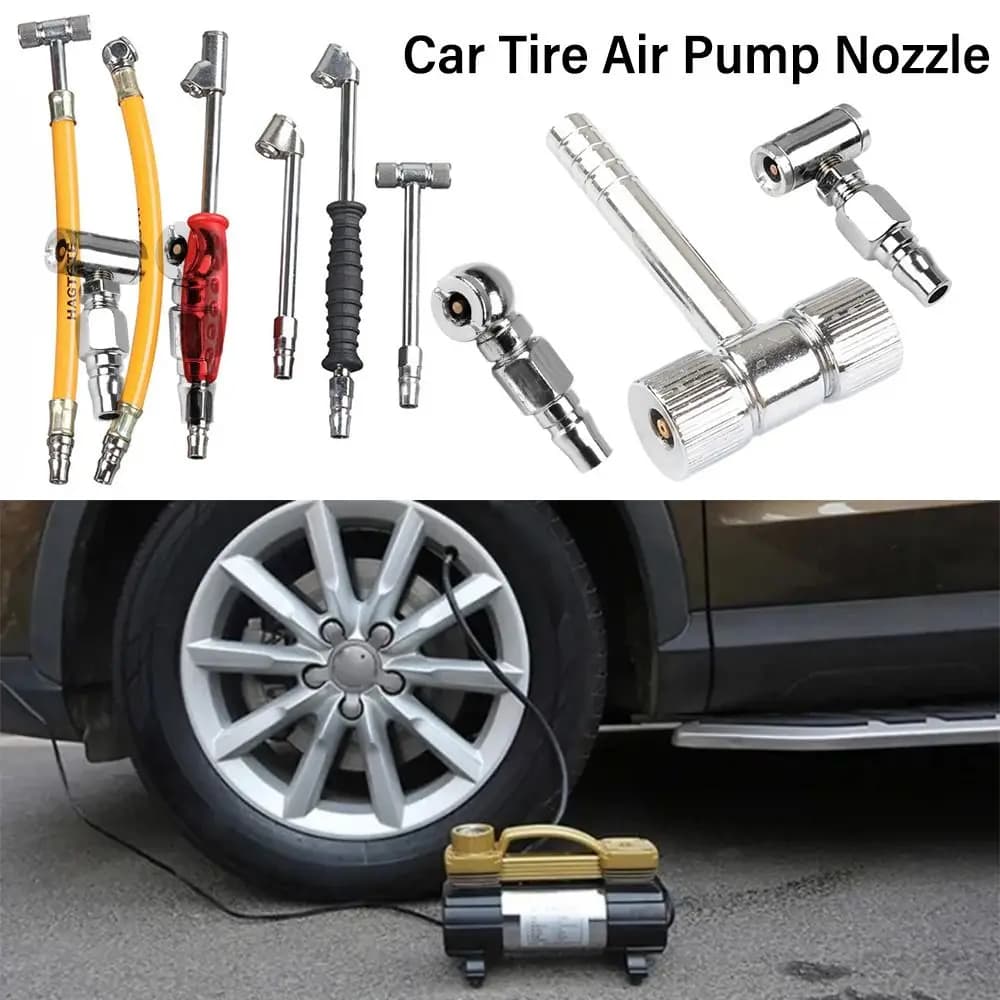 Ugello della pompa d'aria per pneumatici per auto Tubo di gonfiaggio dell'aria per pneumatici Adattatore per tubo della pompa gonfiabile Testa del mandrino per pneumatici a doppia aria per auto/bici/moto