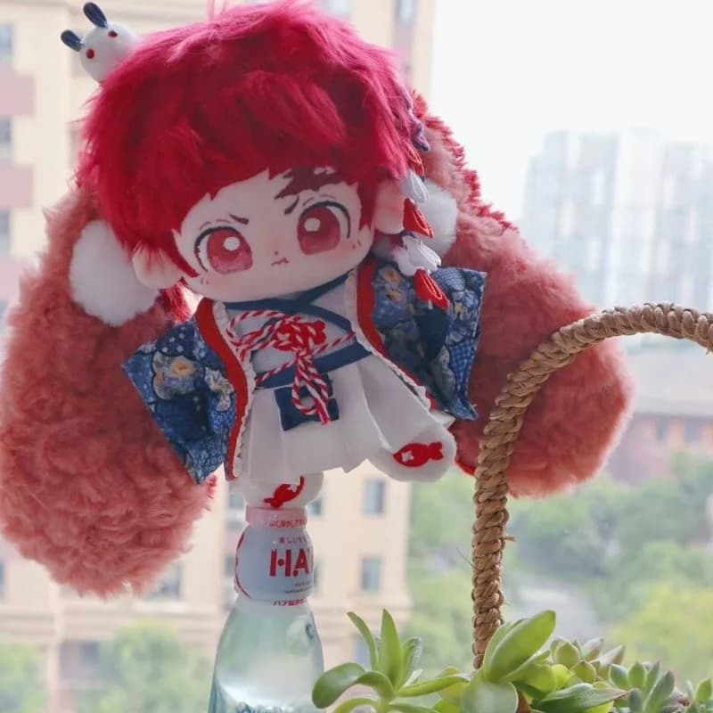 Kamado Tanjirou Attributi Peluche Corpo della bambola 20 cm Vestire Vestiti di cotone Peluche Figure Cosplay Peluche Anime Regalo di compleanno