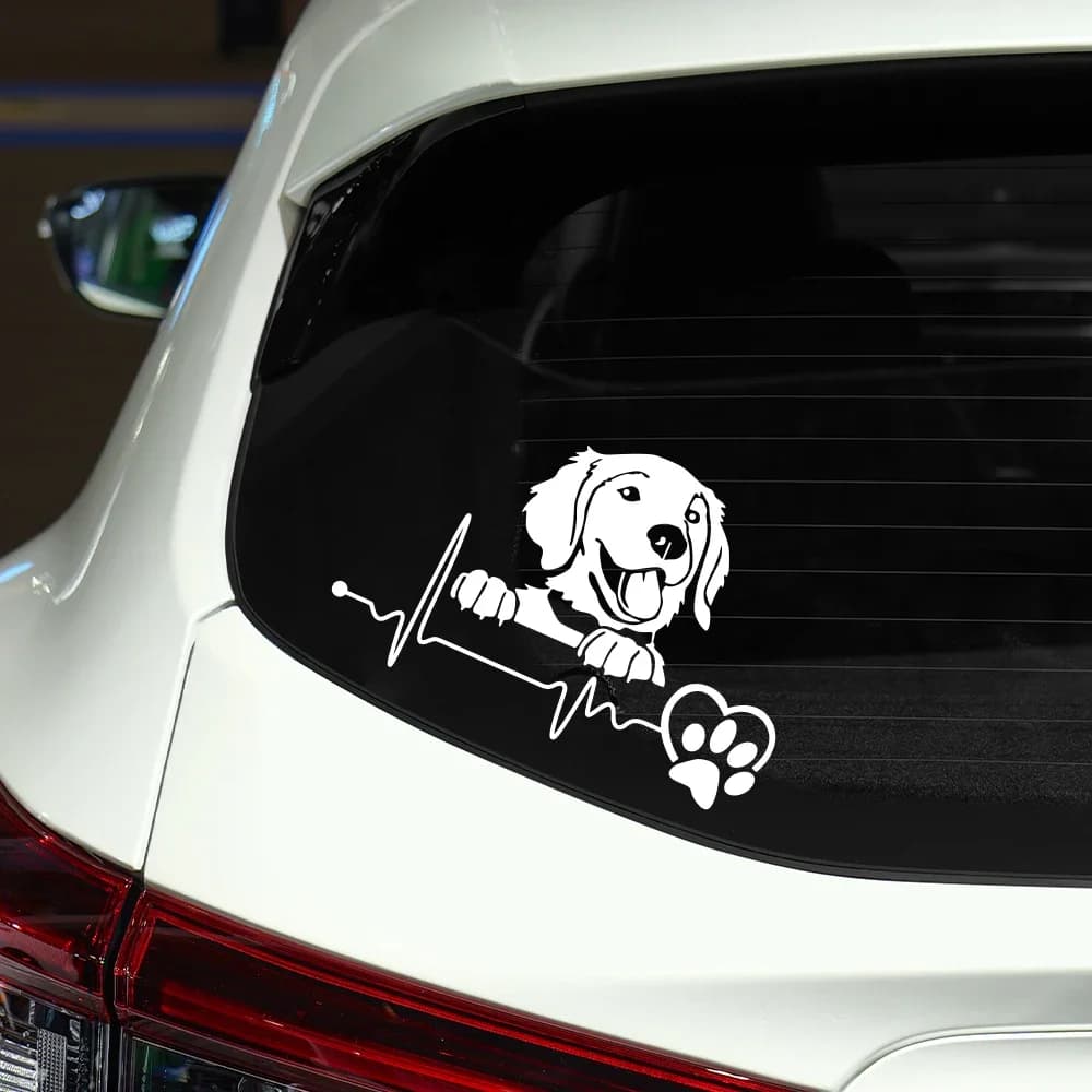Cute Golden Retriever Sticker Waterproof Vinyl Decal Car Trucks Windows Side Door Body Styling Decoration Sticker Accessories