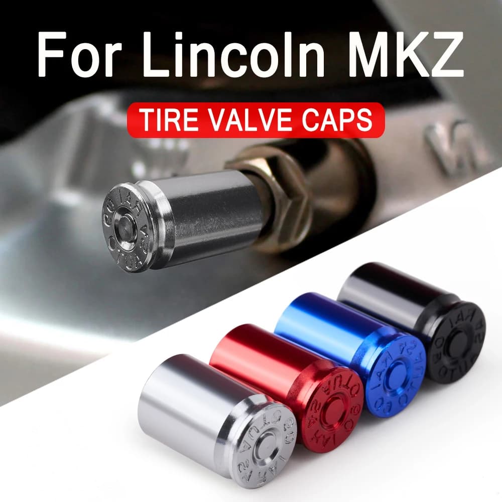 Car Wheel Tire Valve Caps Tyre Stem Covers Airdust Waterproof 4PCS For Lincoln MKZ 2013-2022 2014 2015 2016 2017 Accessories