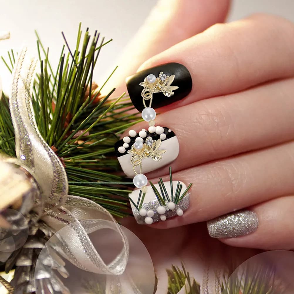 12 Pezzi di Decorazioni per Unghie con Perle, Accessori Premium per Manicure Fai-da-Te, Ornamenti alla Moda per Unghie Naturali e Artificiali