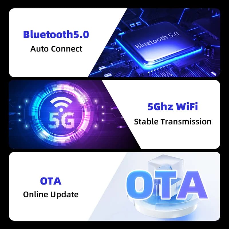 Cablato a Wireless Carplay Android Auto Adattatore per auto wireless Smart Mini Box Plug And Play Wifi 2 in 1 Box per auto AI