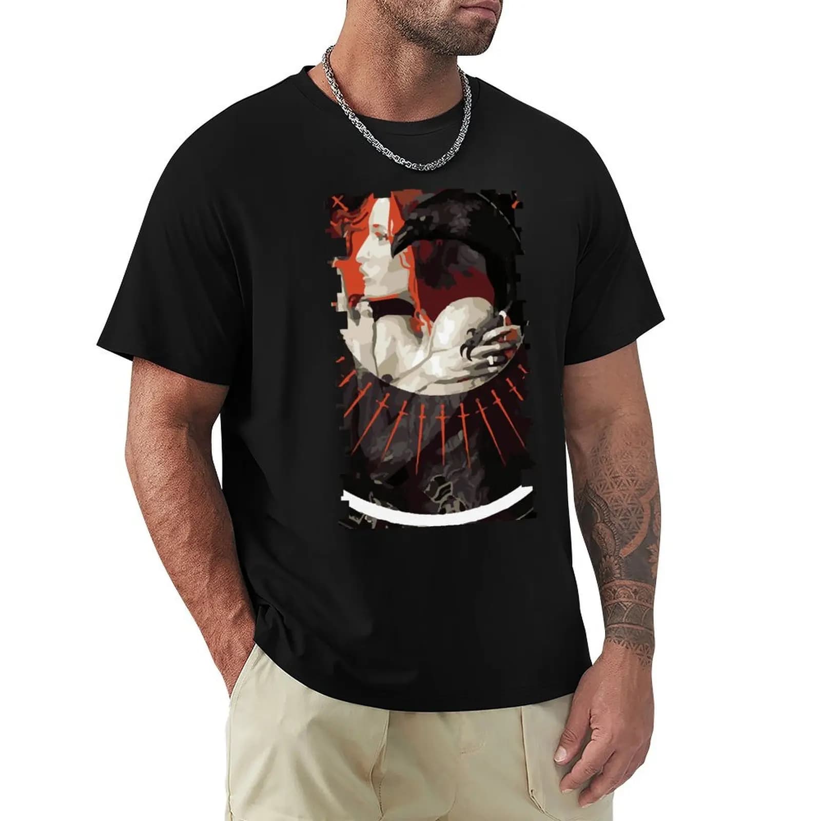 T-shirt Leliana Tarot Card, T-shirt da palestra per taglie grandi e alte