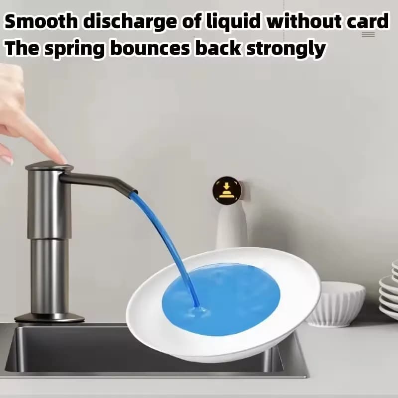 Nuova pompa per dispenser di sapone liquido per lavello da cucina, supporto per lavello, pompa per dispenser di sapone a forte pressione manuale con kit tubo di prolunga