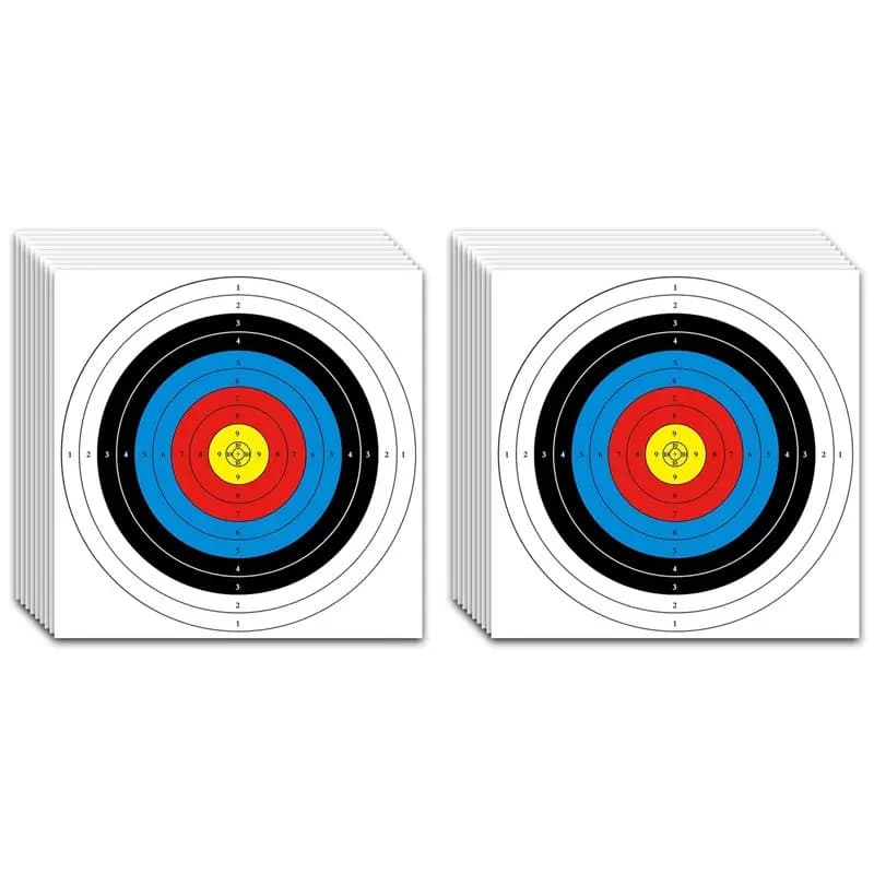 B48B-2X Archery Targets Paper, 20Pcs Bow And Arrow-Targets For Hunting Backyard, Archery Target Practice Accessories 10 Rings