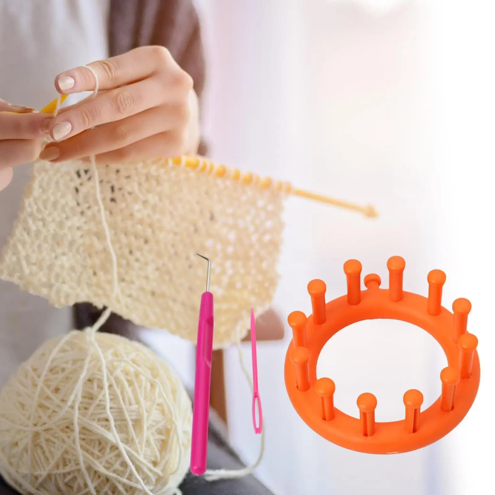 Piccolo telaio per maglieria rotondo fai da te filato di lana telaio per tessitura telaio per cappello macchina per maglieria per calzino scaldamuscoli cappello sciarpa scialle