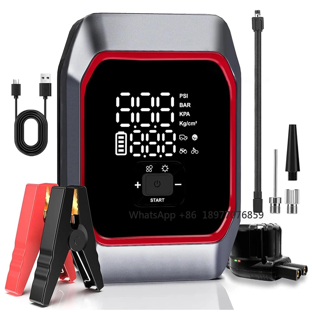 Avviatore di emergenza per auto OEM ODM con compressore d'aria Caricabatteria per auto portatile aggiornato 6000A Corrente di picco 12V Batteria per scatola di salto