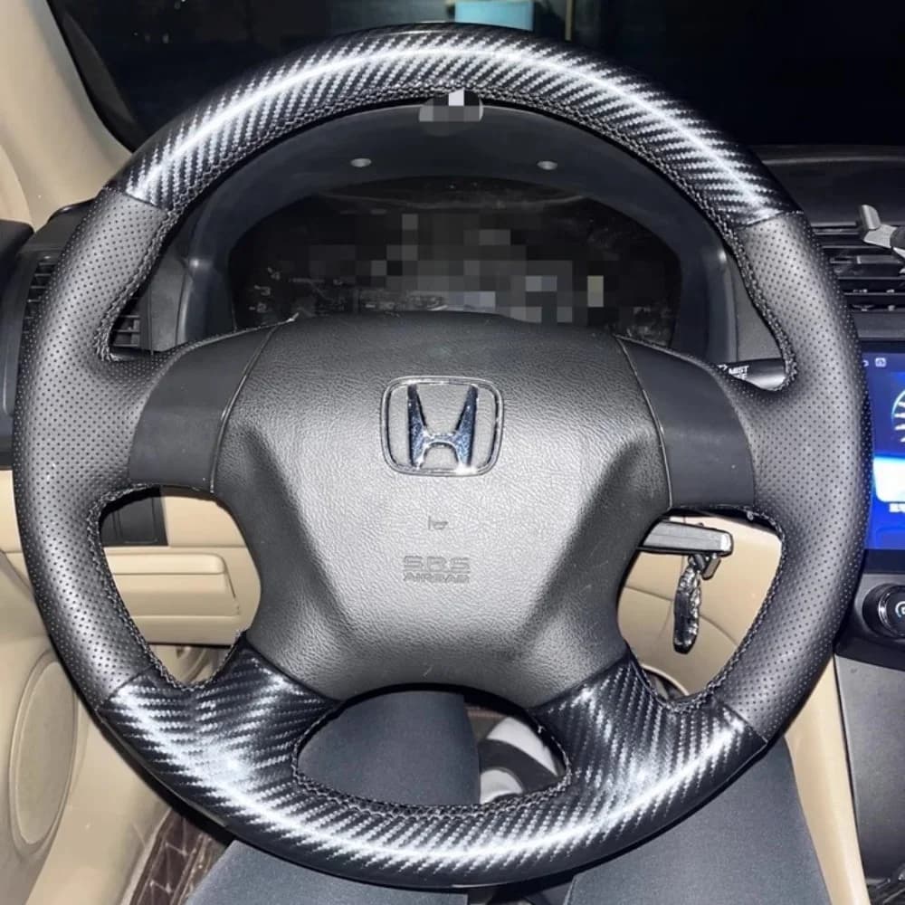 Coprivolante per auto fai da te in pelle in fibra di carbonio per Honda Accord 7th 2003 2004 2005 2006 2007 Accessori interni per auto