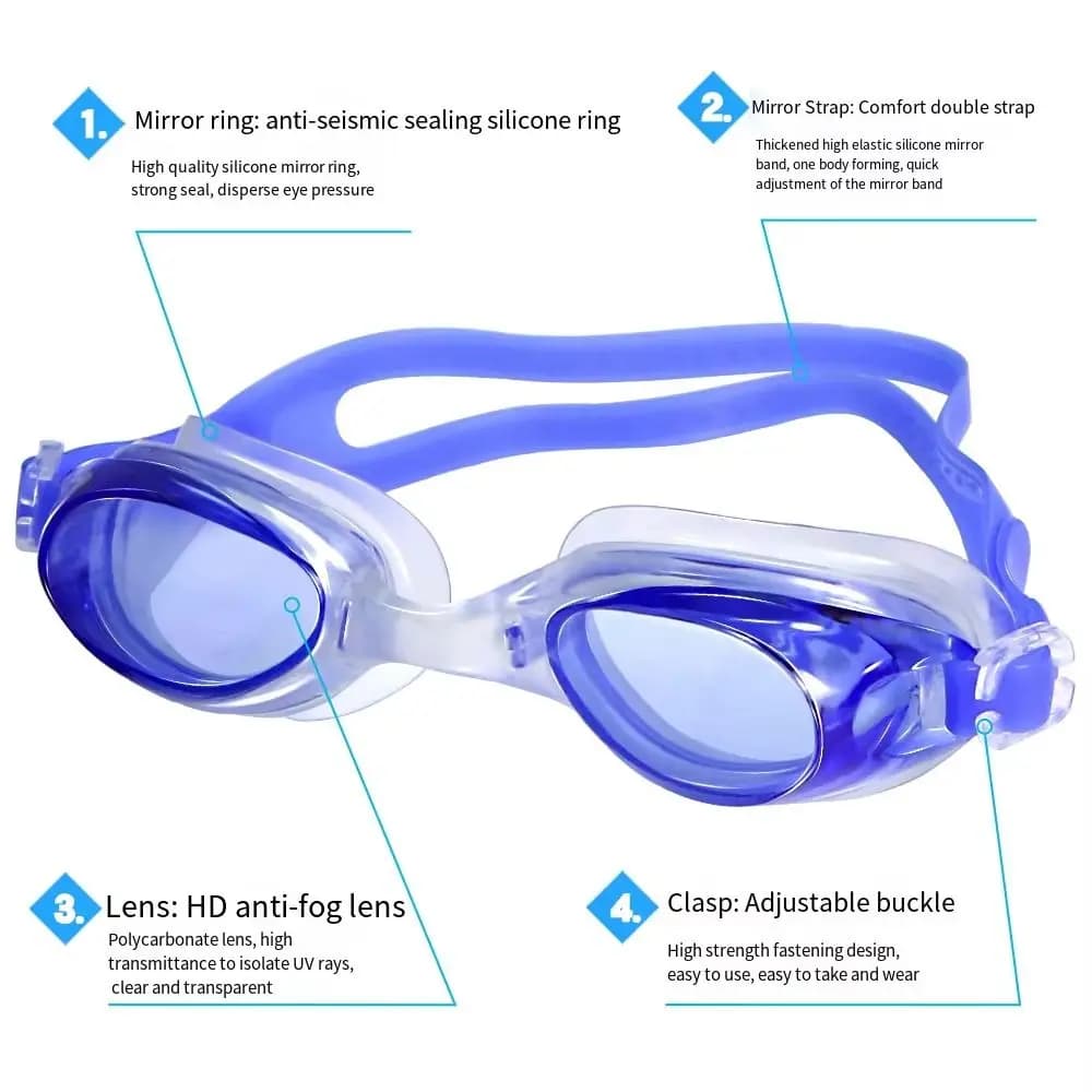 Silicone Swimming Goggles Anti-UV Wide View Clear Swim Goggles Flexible No Leakage Swimming Mask Pool Accessories