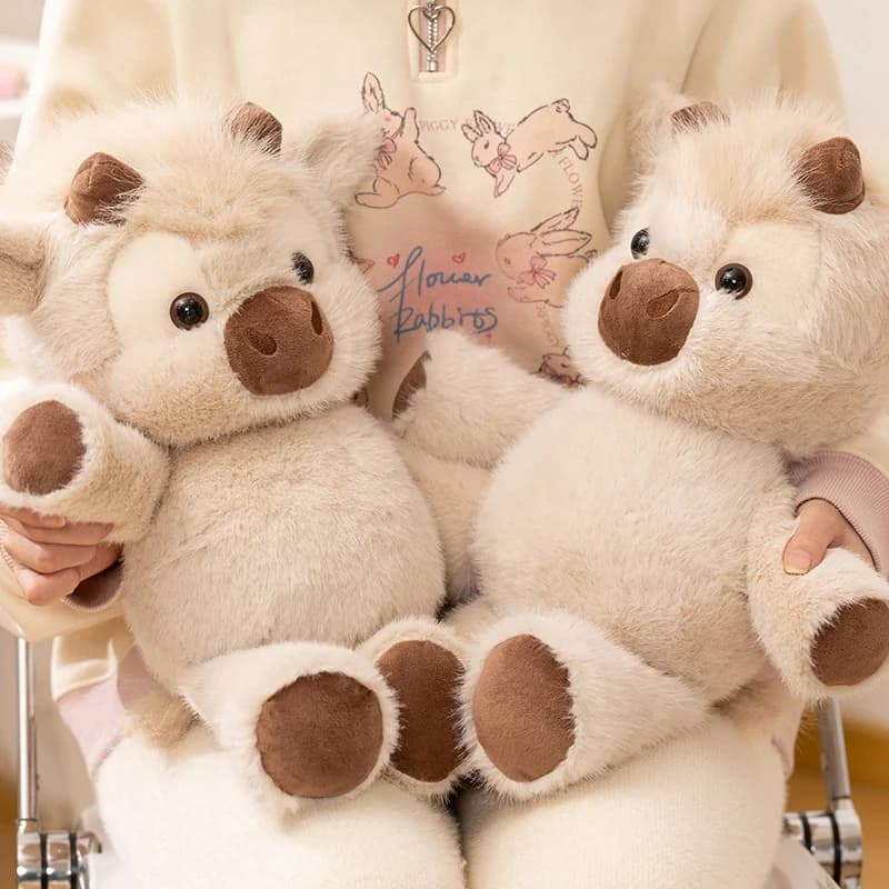Cartone animato carino mucca peluche morbido animale bovino peluche Kawaii per ragazze cotone animale peluche bambola decorazione della casa