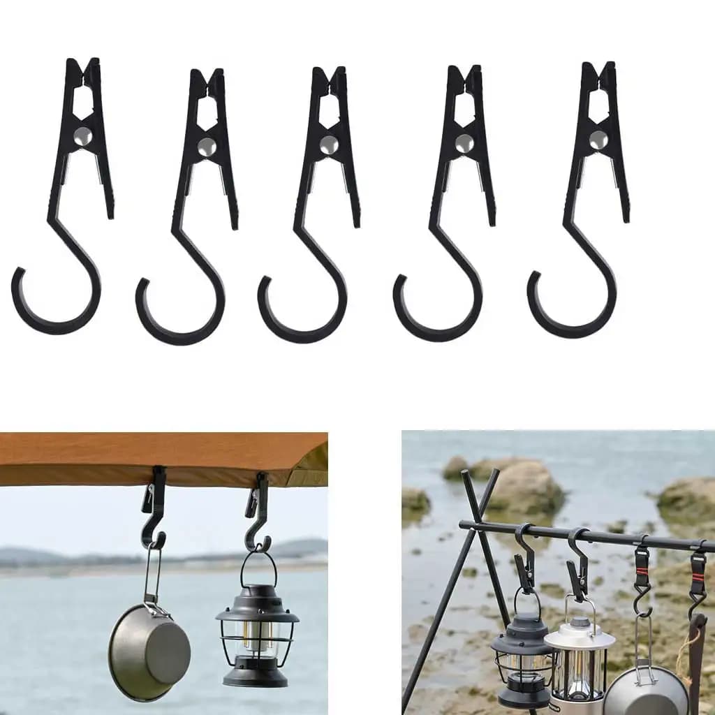 5/10Pcs Outdoor Multi-Purpose Tent Tarp Clip Hook with Secure Grip For Camping Tarp Lights Pot Hat clothes Gear Hanging