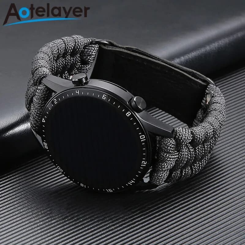 20 22mm cinturino universale a testa piatta intrecciata stile velcro colorato per Galaxy Watch 3/4/5 41/45mm 40/44 42/46mm Gear S3 Band