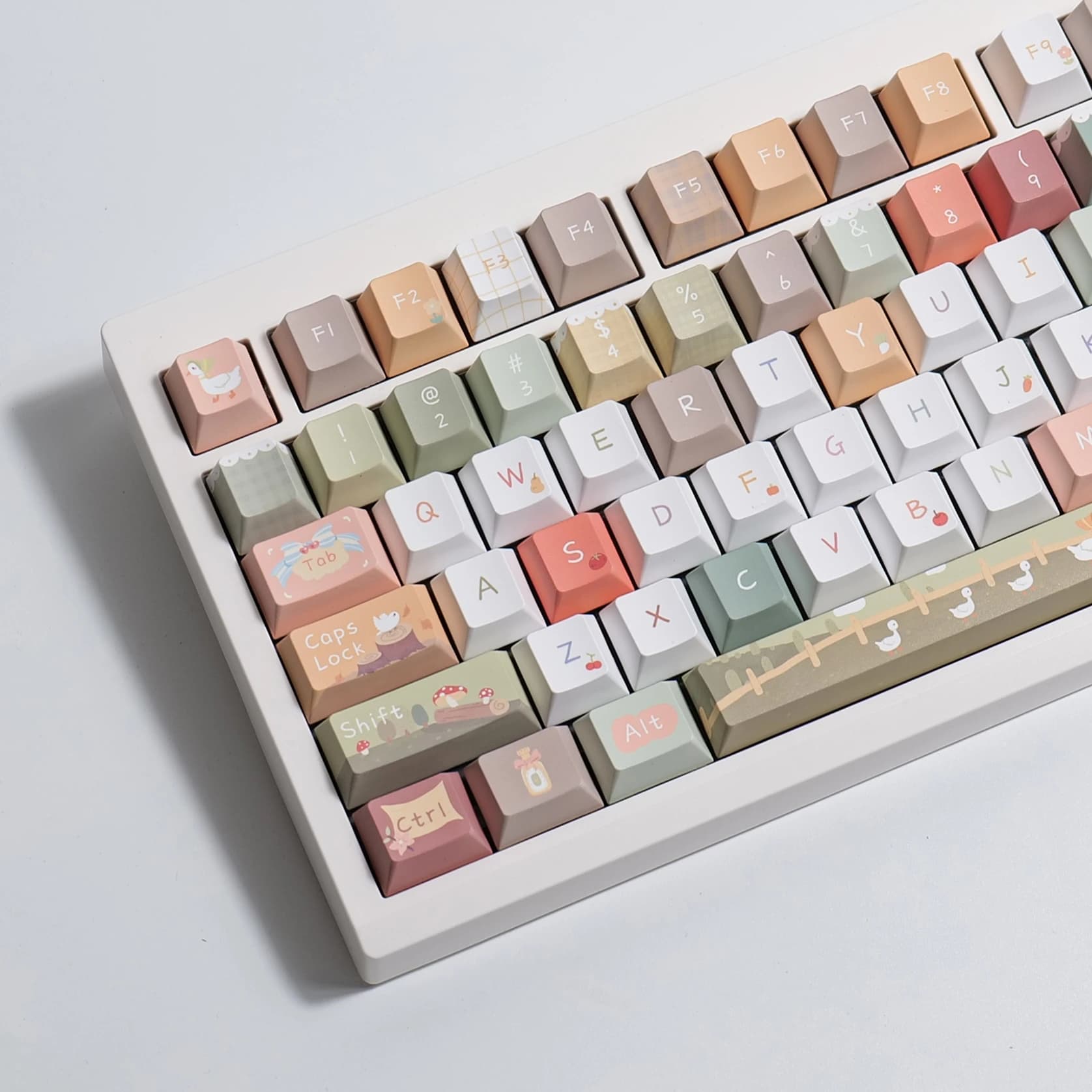 Cute Forest Fairy Tale Keycaps 141 Key Chreey Keycaps Regalo Pbt Key Cap Quadrato Dye-sub Tastiera meccanica 2.25 U 2.75U per Alice