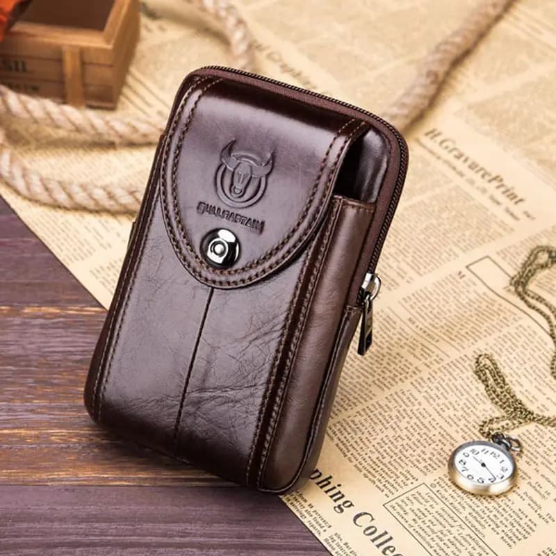 ABQR Marsupio da uomo con cintura in pelle Marsupio Molle Piccolo marsupio per telefono con soldi