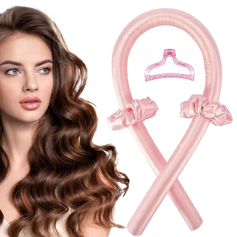 Heatless Curling Rod Set No Heat Silk Ribbon Satin Roller Curls Headband Lazy Natural Soft Headband Hair Styling Tool for Sleep