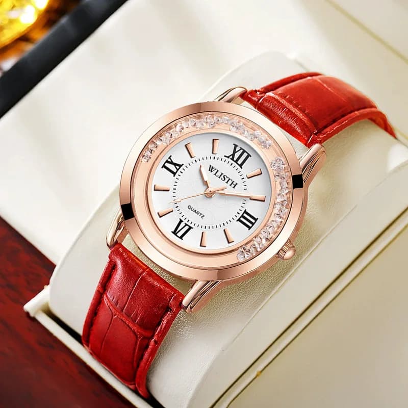 Orologio da Donna Elegante e Casual, Cinturino in Pelle, Movimento al Quarzo, Impermeabile, Luminoso, Regalo per Signore