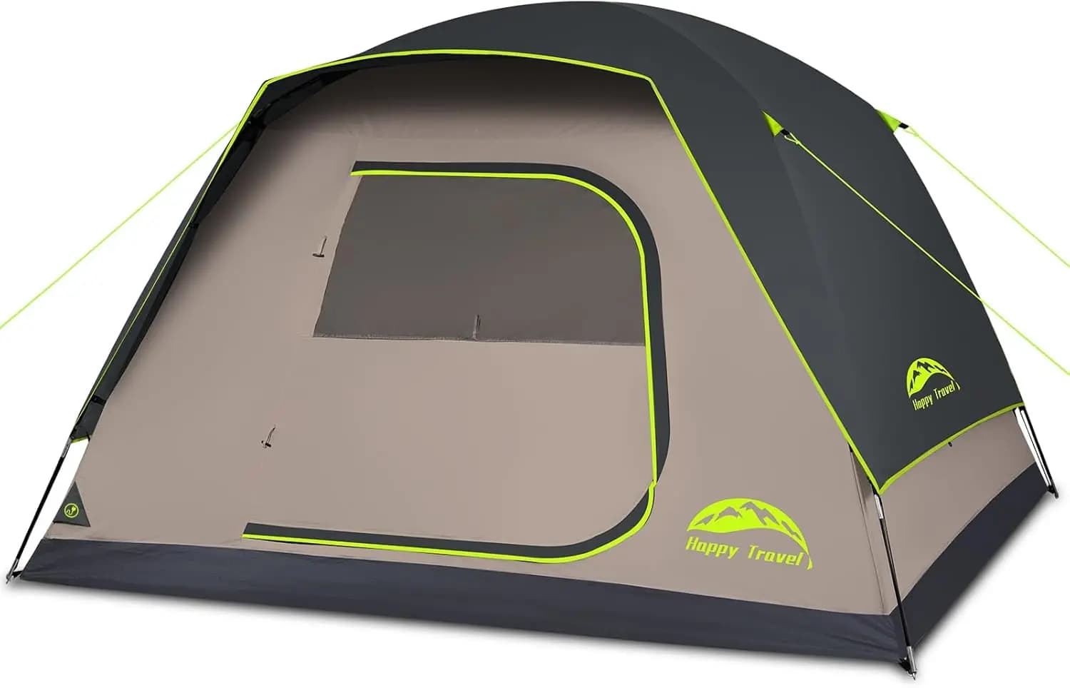 Dome Camping Tent for 4-6 Persons, Waterproof with Rainfly, Easy Clip Setup, Portable Family Tent with Mesh Windows, 20% Extra Headroom for Backpacking & Hiking