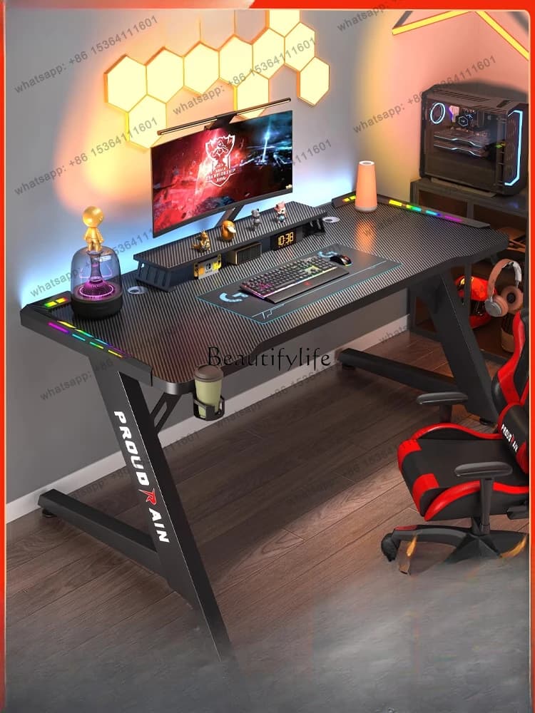 Scrivania per Computer D30, Tavolo da Gaming in Fibra di Carbonio per Camera da Letto e Casa