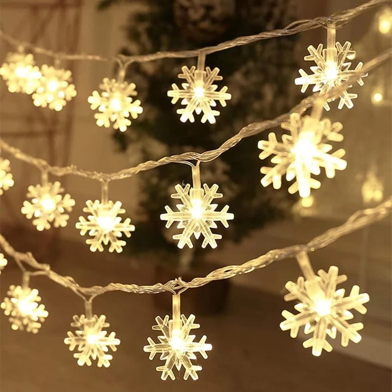 10/20/80Led Fiocco di neve Stringa Ghirlanda Lucine USB/Alimentato a batteria Albero di Natale Vacanza Capodanno Decorazione camera da letto Lampade