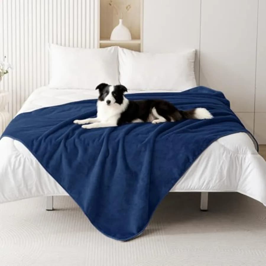 Coperta Impermeabile per Cani, Coperta Antiscivolo per Animali Domestici, per Letto, Divano, Reversibile in Pile Sherpa, Protezione per Mobili