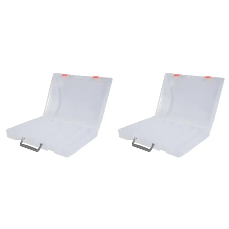 【Nuovo coupon per utenti!】2 scatole organizer in plastica di grandi dimensioni con 48 scomparti e divisori regolabili, organizer per il ripristino dell'ordine, scatola per attrezzi, trasparente