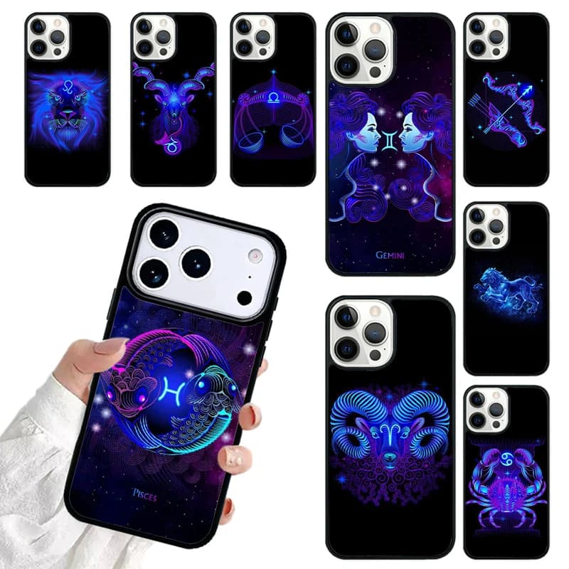 Zodiac Signs Phone Case For iPhone 17 16 15 14 13 12 11 Pro Max 17air Shockproof Cover Fundas