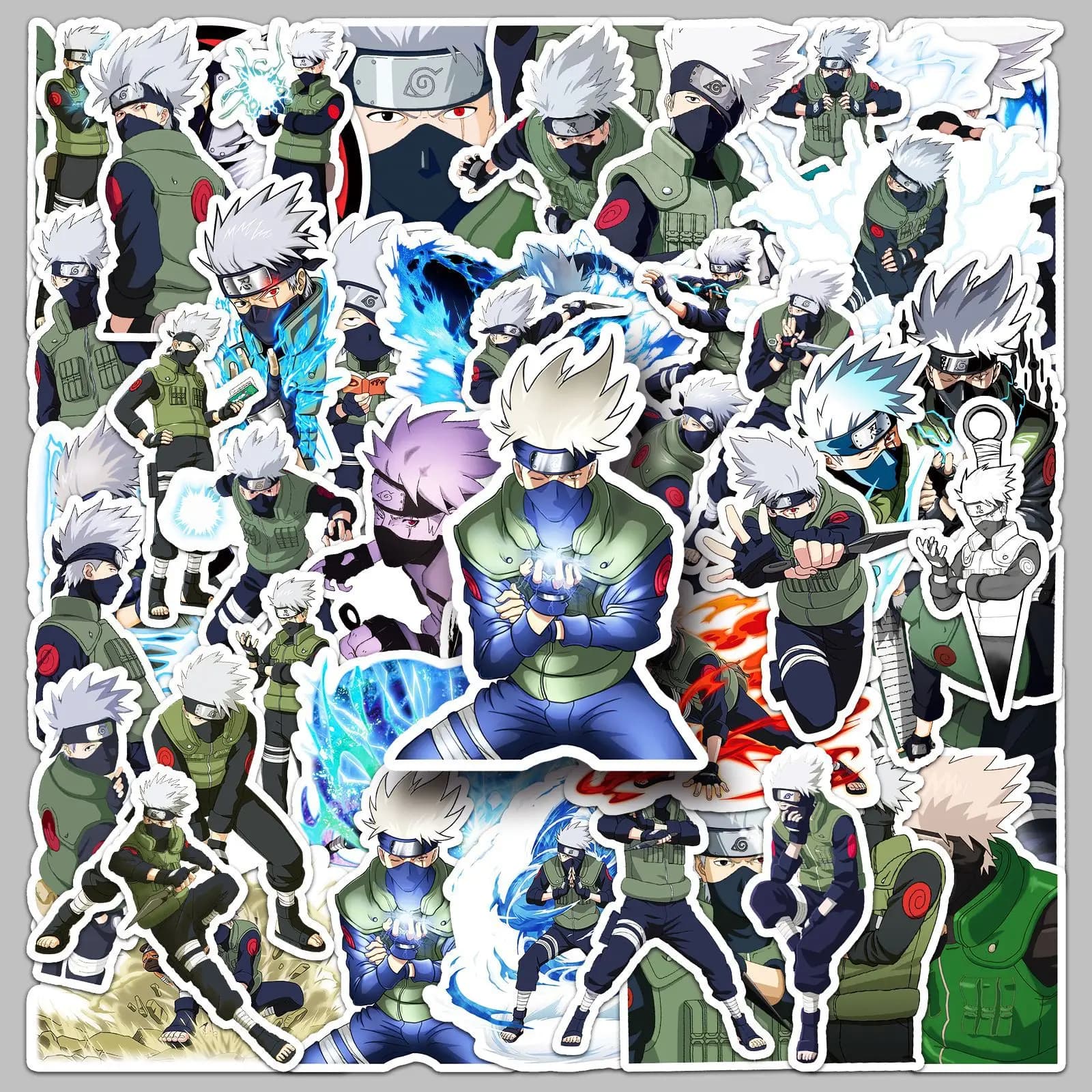 50 Pieces Naruto Hatake Kakashi Wall decals Papers, Chancellery, Laptops, Computers, Guitars, Cellulars - Decorations Fai-da- ♪