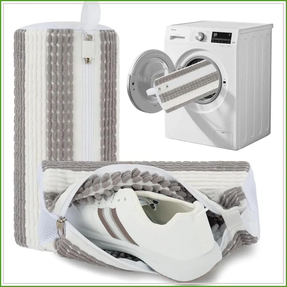 Shoe Washing Machine Bag 2pc - Reusable Laundry Bags with Self-locking Zipper for Sneakers, Tennis Shoes, Slippers