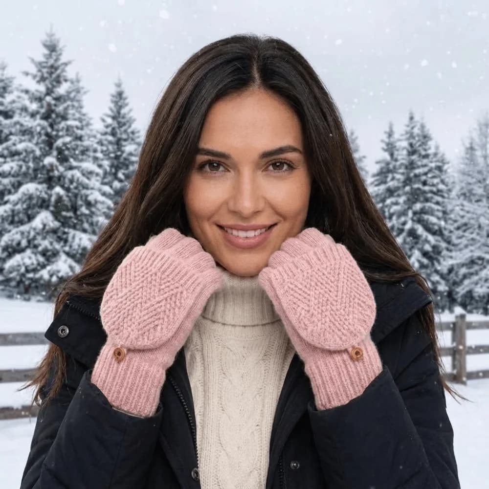 Simple Solid Color Flip Plush Gloves Touch Screen Korean Style Half Finger Gloves Keep Warm Coldproof Winter Mittens Student
