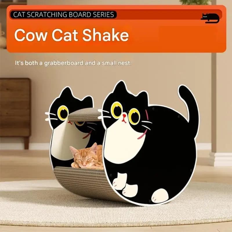 Letto per animali domestici Letto per gatti mucca Resistente ai graffi Spazioso Letto a tema a forma gatto mucca Letto
