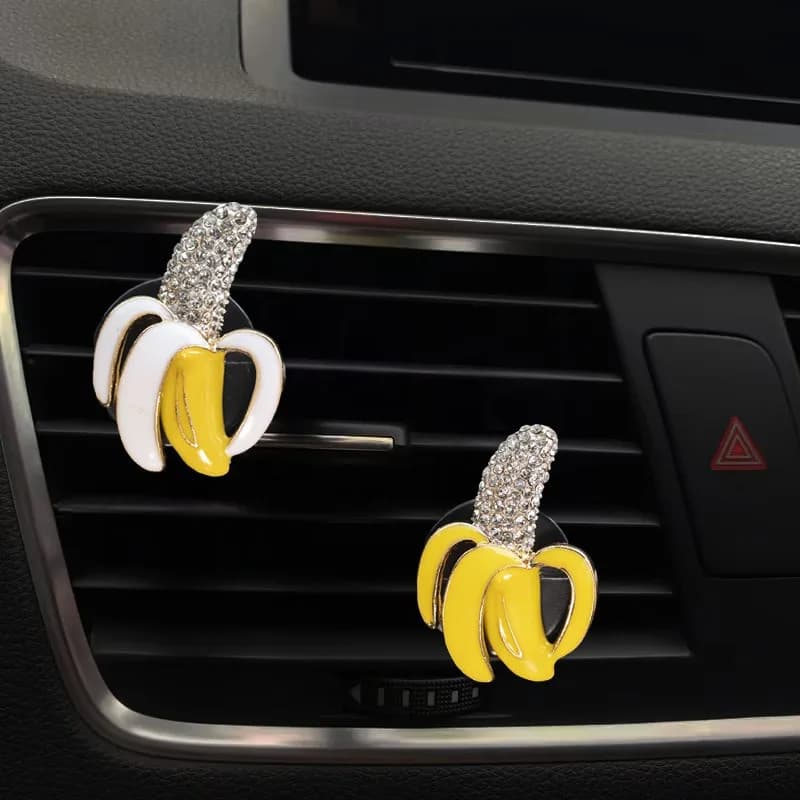 2PCS Fruit Banana Air Sauce for Car Perfume Door Reusable Cartridge Clip-on Deodorant for auto air intake Fragrance mounted on vent
