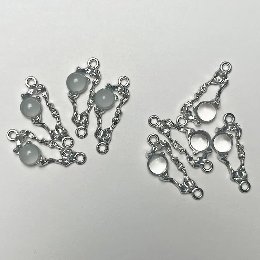 10pcs Geometry zinc alloy charms double hanging Crystal pendant DIY earrings pendant bracelet necklace jewelry accessories
