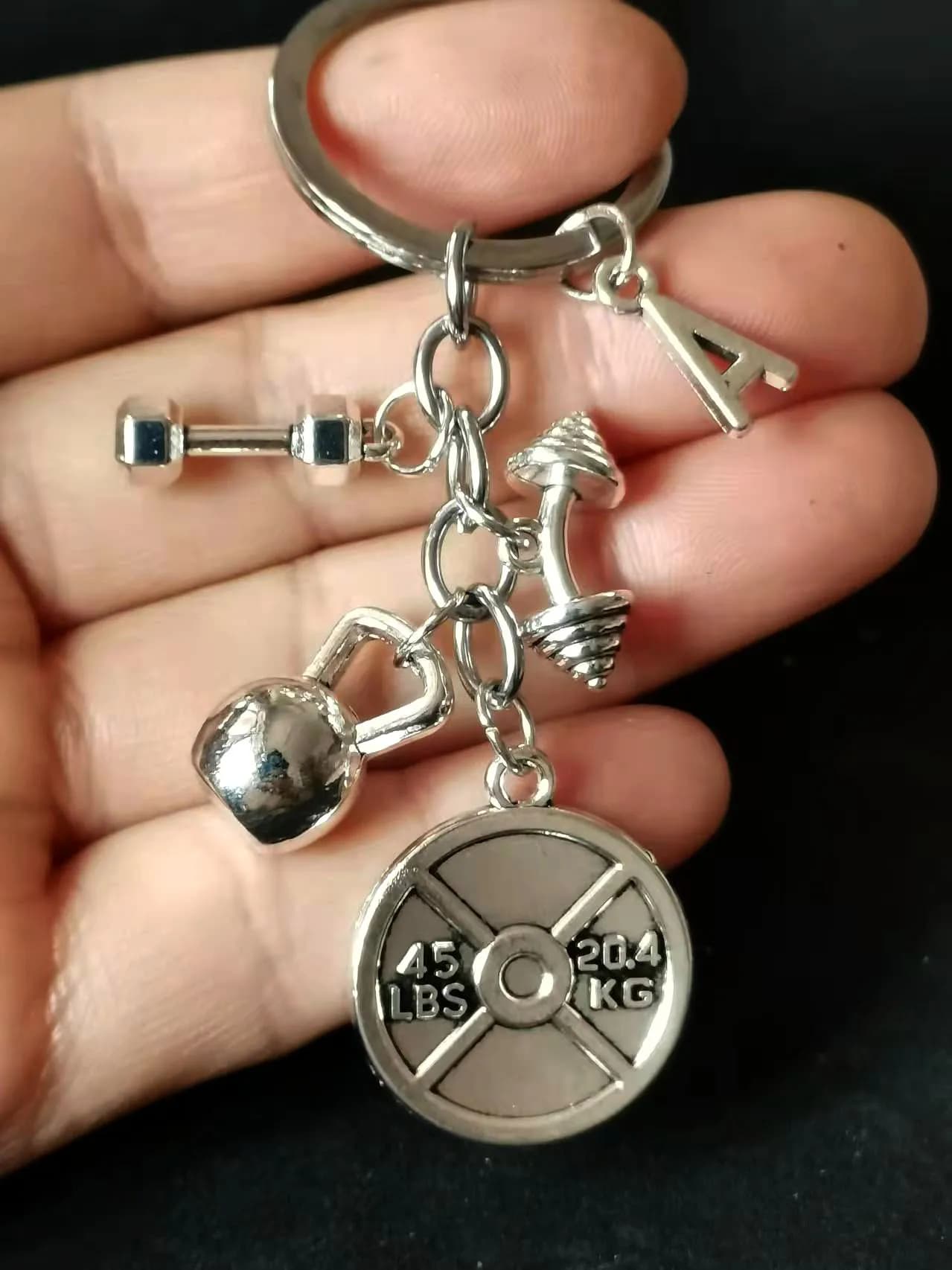 AZ Lettere Accessori moda Portachiavi Mini manubri Disco Manubri Fitness Portachiavi Designer Regalo Allenatore Souvenir