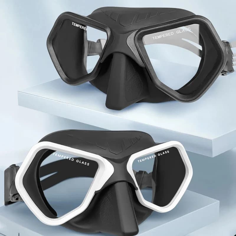 Maschera professionale per apnea a basso volume da 65 cc, lente antiappannamento in vetro temperato, pesca, specchio per il viso da caccia, occhiali da immersione per adulti