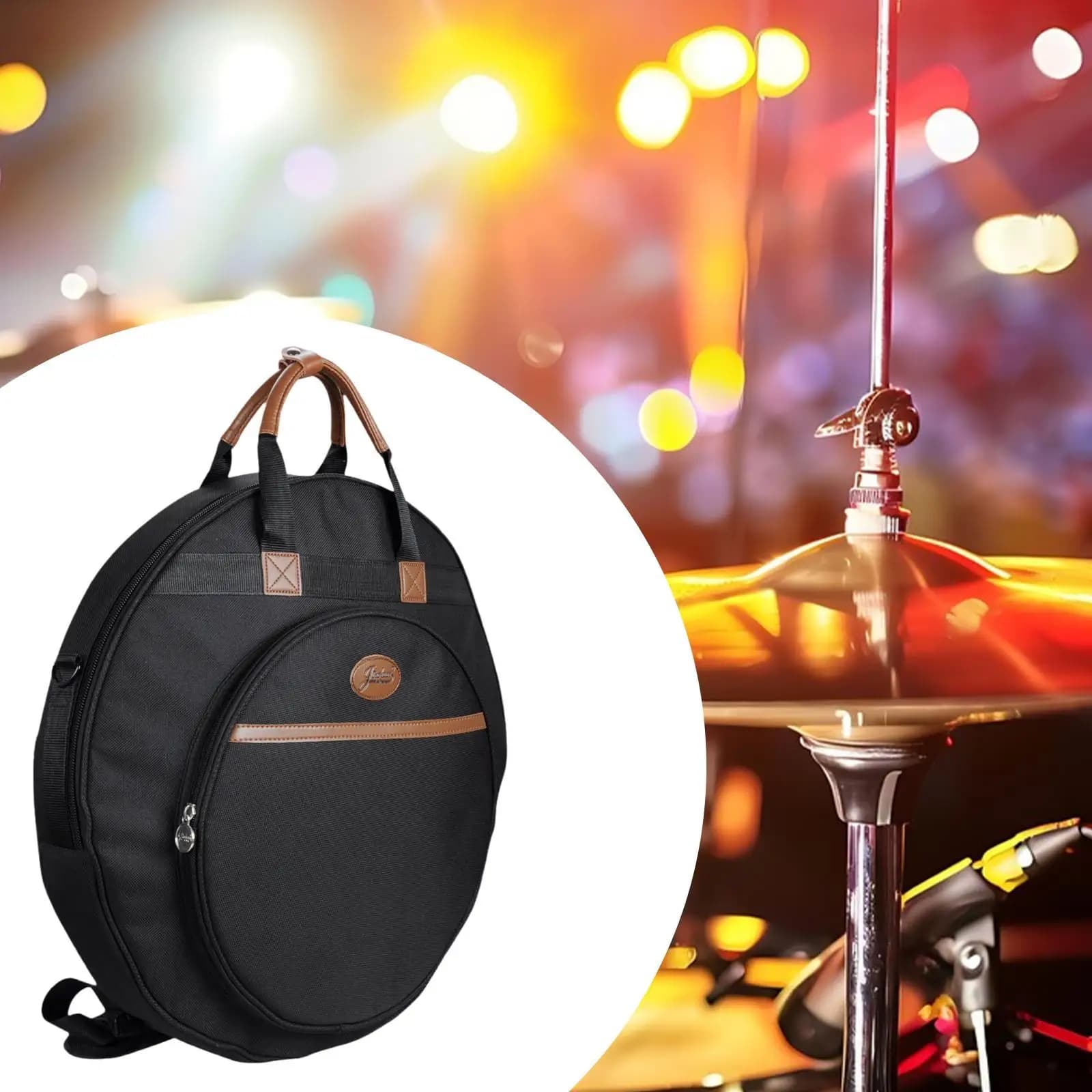 Black Cymbal Bag with Padded Dividers Drum Cymbal Carrying Case Protector for Cymbals Accessories