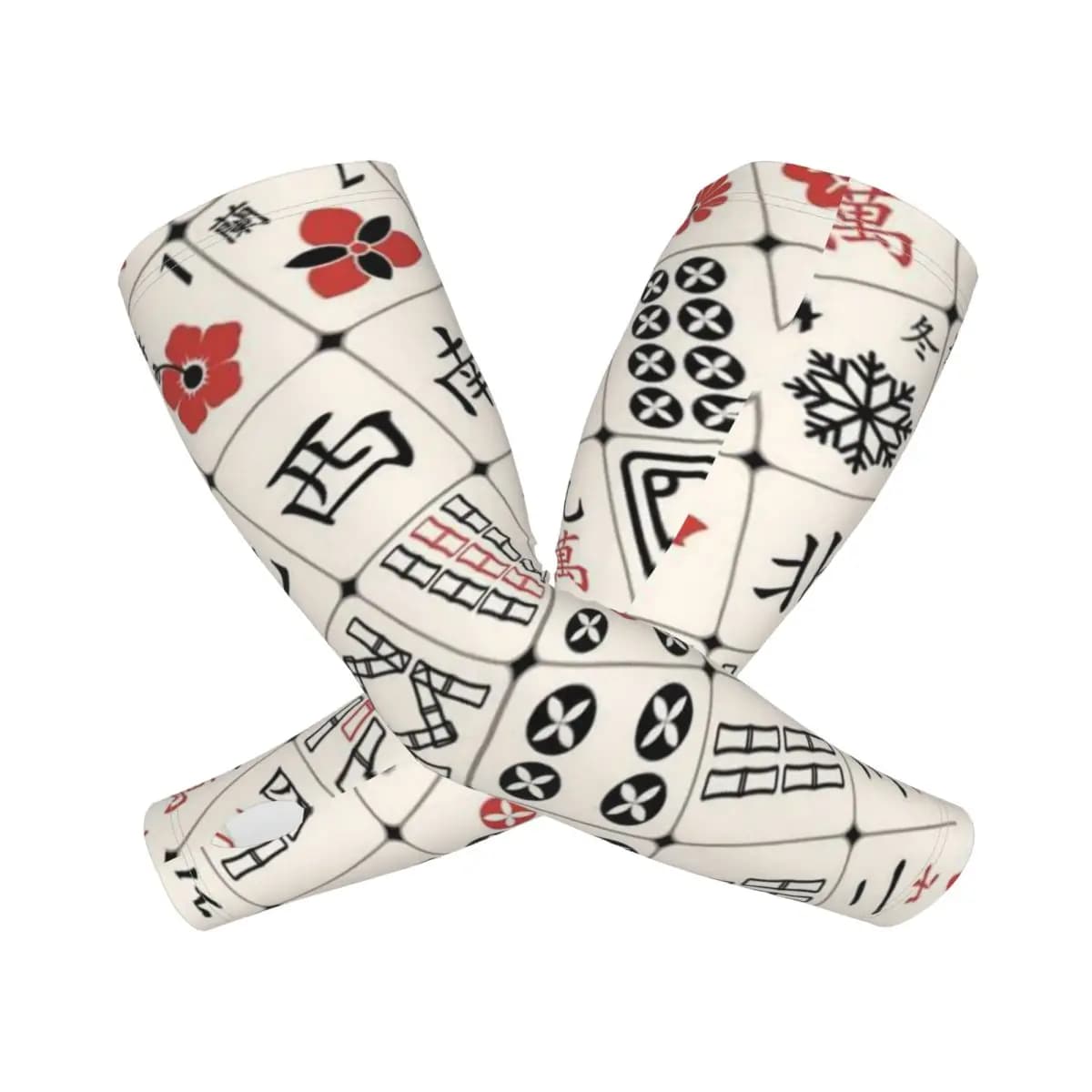 Mahjong Tile Pattern Outdoor Arm Sleeves Sun UV Protection Cover Summer Ice Silk Cycling Tattoo Sleeves