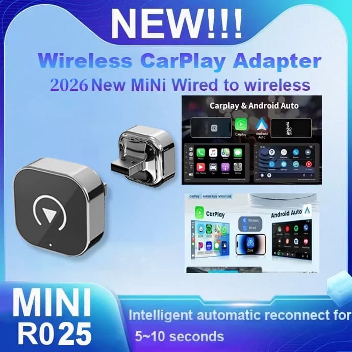 New CarPlay 2in1 Adapter from Wireless Cable, Android Dongle Auto, High Quality Auto Accessories, Smart Box WiFi 5GHz Type-C/USB