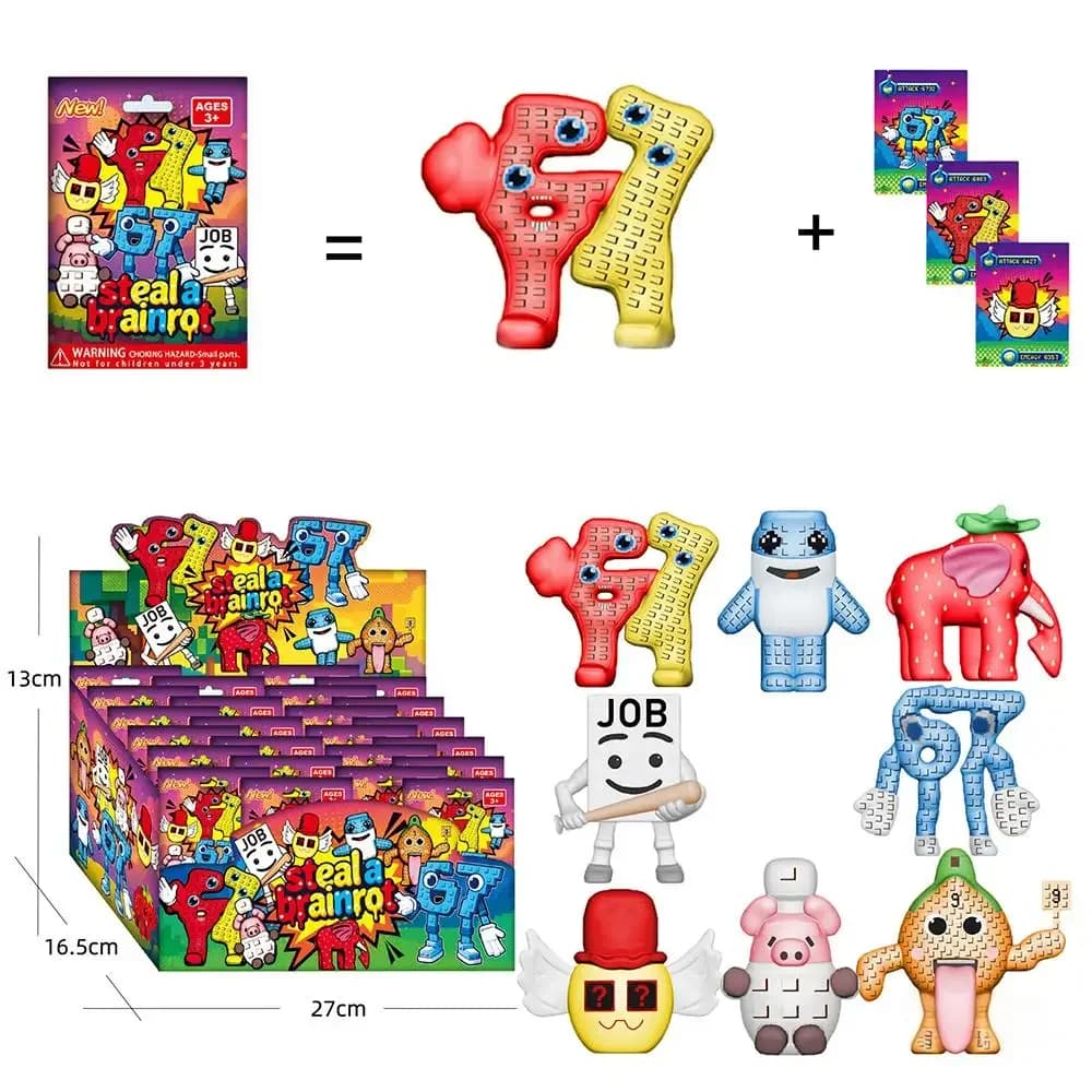 Ruba Un Brainrot Scatola Cieca Action Figure Ornamento Borsa Misteriosa Bambola a Sorpresa Giocattolo 67 Casa 9 Lavoro Fragola Elefante Regalo per Bambini