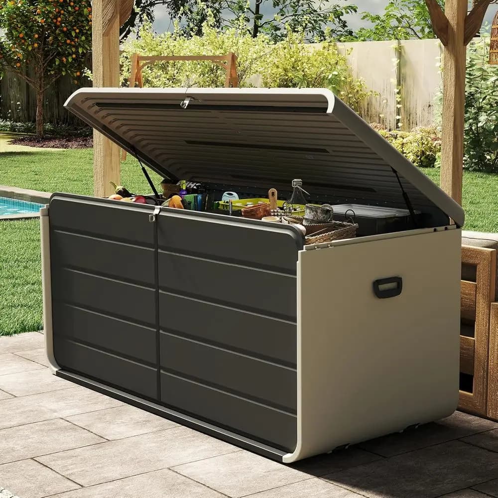 Contenitore da Esterno in Resina da 200 Galloni - Impermeabile e Resistente ai Raggi UV per Cuscini da Patio, Accessori per Piscina e Attrezzi da Giardino