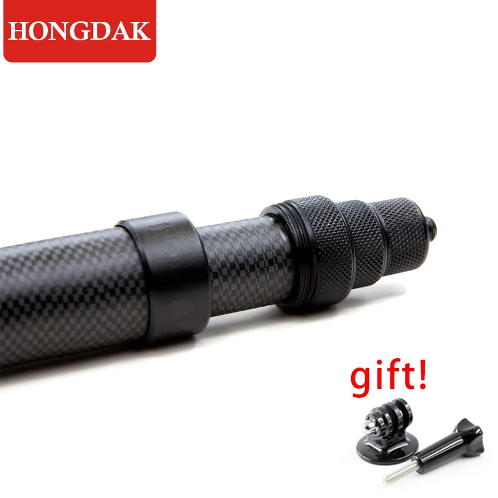 HONGDAK 3m Carbon Fiber Scalable Monopiede Extended Edition Invisible Selfie Stick for Insta360 X3 X2 For Go Pro Stick Tripod