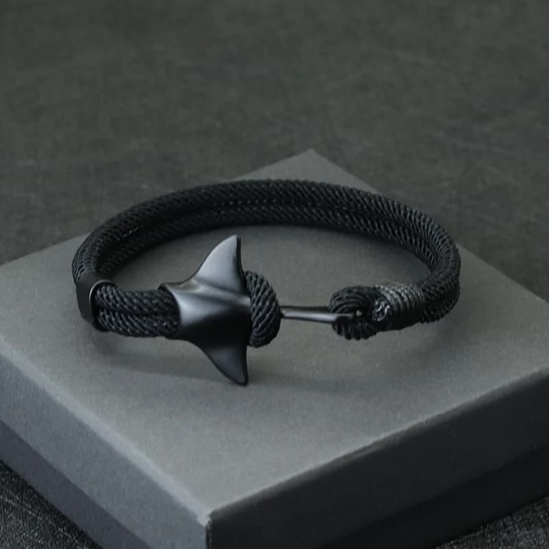 Novel Marine Animal Manta bracciale fatto a mano Macrame Braclet doppia corda Braslet Boyfriend Gift Matching bracalete impilabile