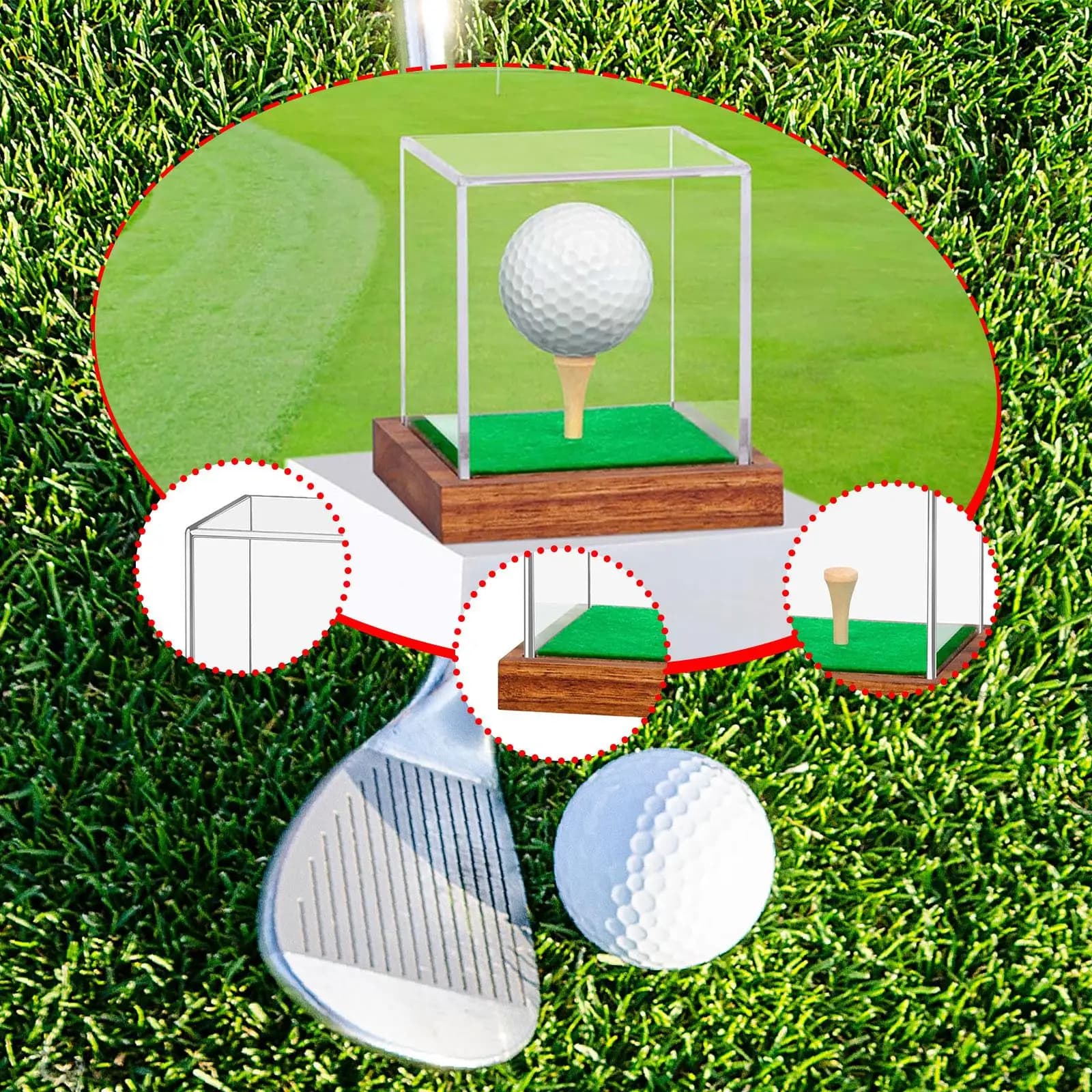 Scatola Porta Palline da Golf Multiuso con Supporto per Tee, per Ricordi di Torneo, Piccoli Giocattoli, Auricolari, Pallina Singola, Souvenir