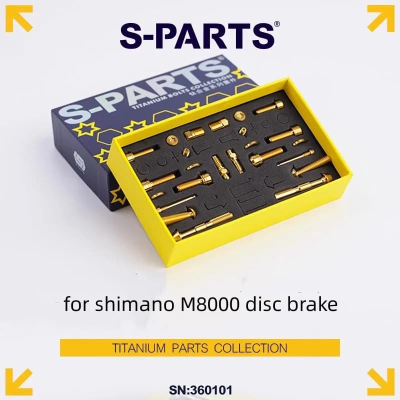 Set di viti in titanio per disco freno mountain bike, compatibile con leva freno Shimano M8000, viti in titanio per morsetto.