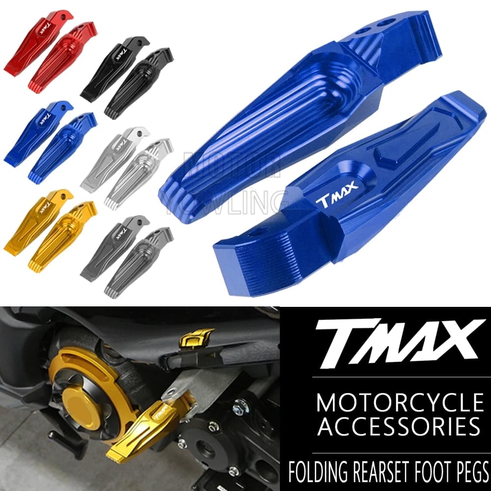 Poggiapiedi Posteriori per Moto, Supporti per Passeggero, Compatibili con Yamaha Tmax 530 T-max dx sx 2013-2019 Tech Max Tmax 500 XP500 Tmax 560