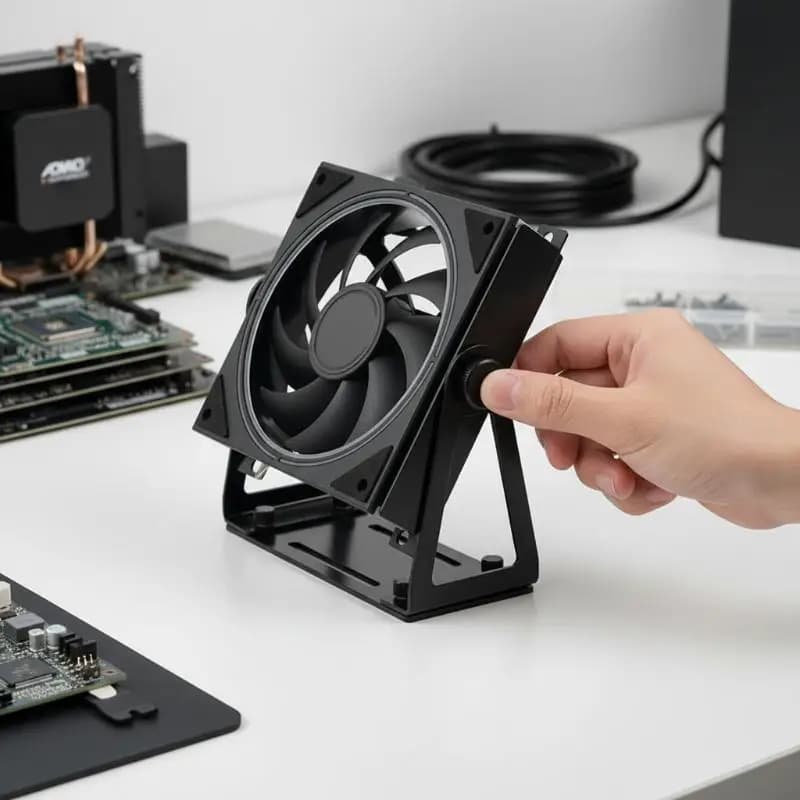 [T] 360 Degree Pivoting Multi Purpose Fan Mount Desk Fan Stand Mount For 12/14cm PC Computer Fans