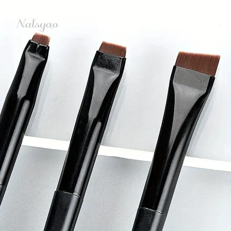 3pcs Makeup Brush Set, Blade Eyeliner Brush Fine Oblique Head Eyebrow Brush Outline Ultra-Thin Eye Shadow Brush