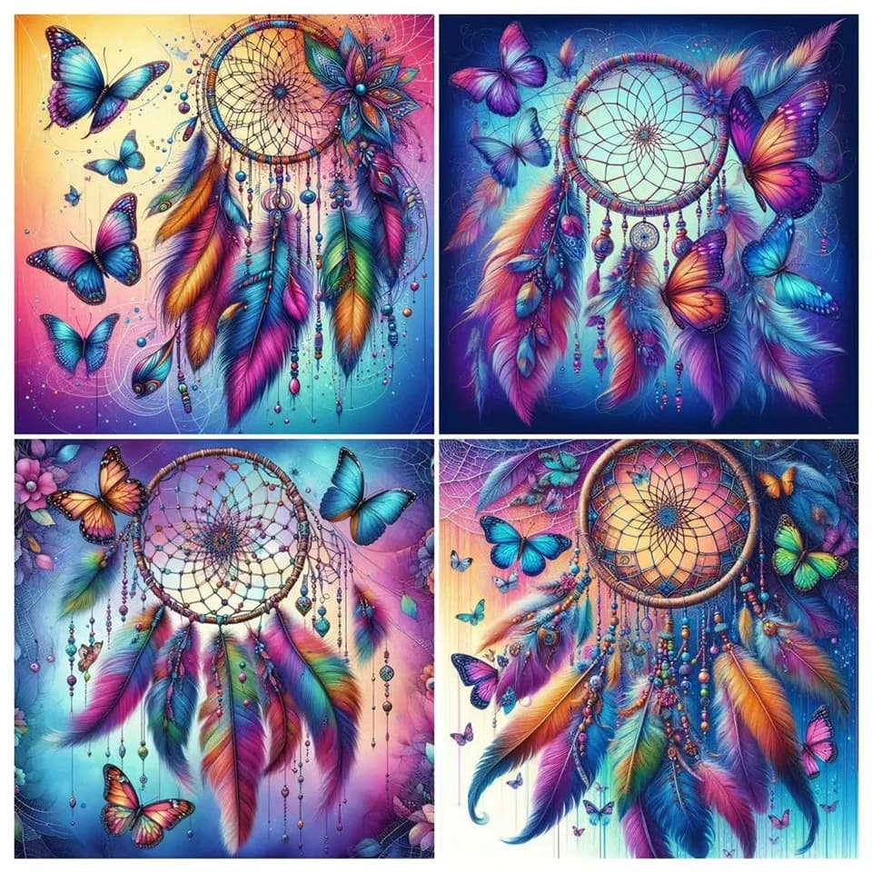 Diamond Painting Dreamcatcher Handmade Wall Decoration Full Round Square Drill Mosaic Butterfly New Collection Home Decor Gift
