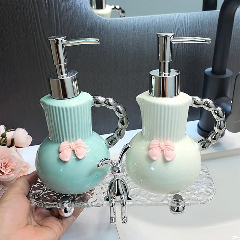 350ML Bagno di Lusso Presse Bottiglia di Lozione Bagno Shampoo in Ceramica Gel da Bagno Bottiglie Separate Dispenser di Sapone Dispenser di Shampoo