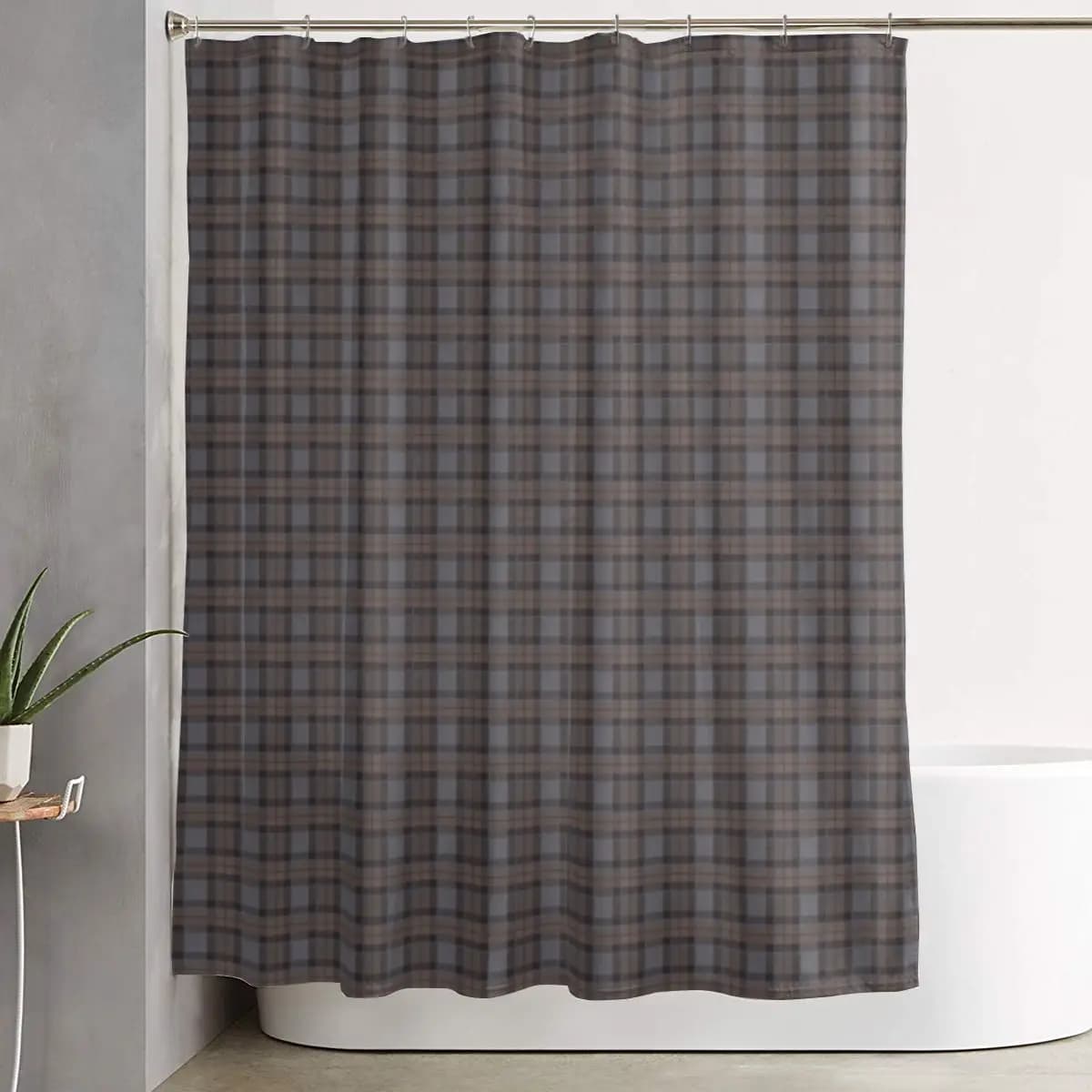 Outlander Plaid - Tenda da doccia in poliestere impermeabile con motivo tartan Fraser, con ganci