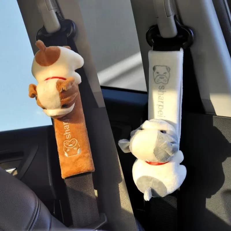 Safety belt cushions for car with cute animals, soft and comfortable, suitable universal for car, shoulder cover, cushion protection, seat belt cover